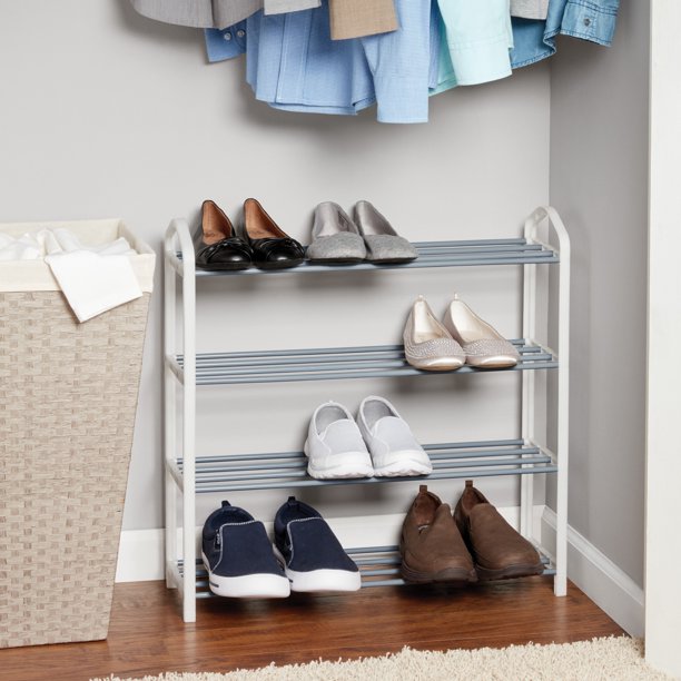 Streamline Metal Shoe Organizer Rack (4 Tier )