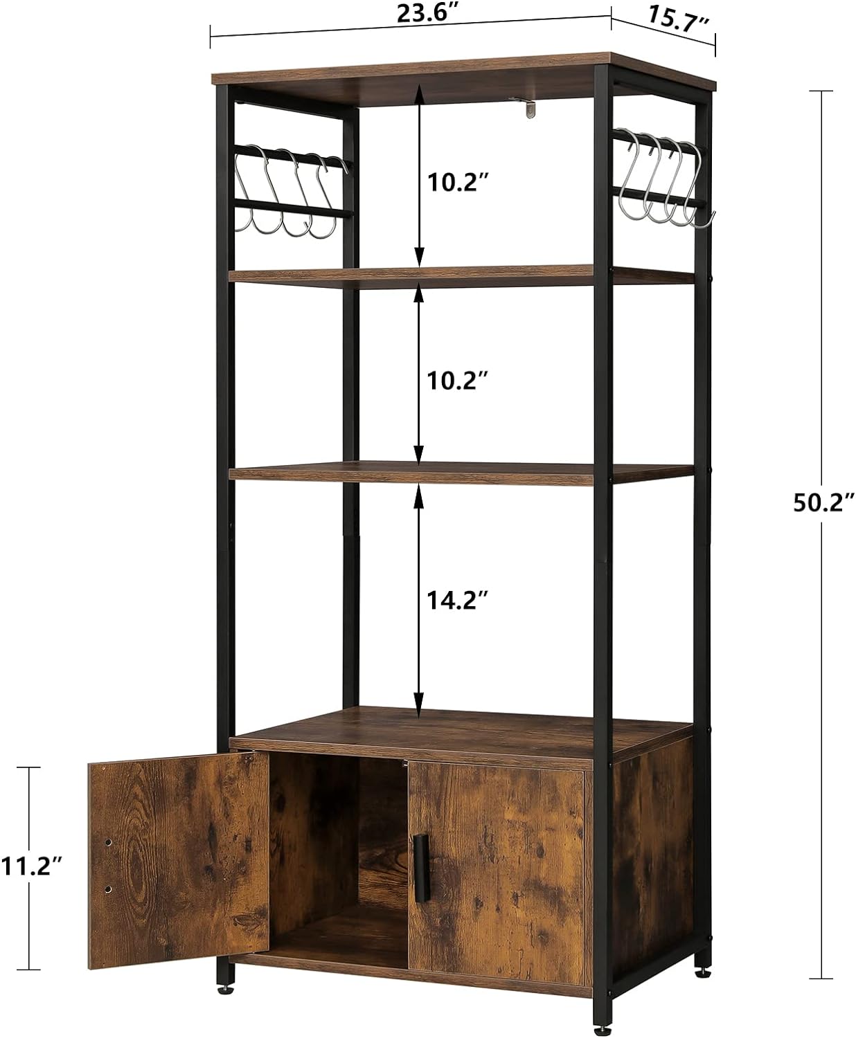 Iwell Living Dining Room Kitchen Microwave Stand Cabinet Utility Storage Shelf Rack