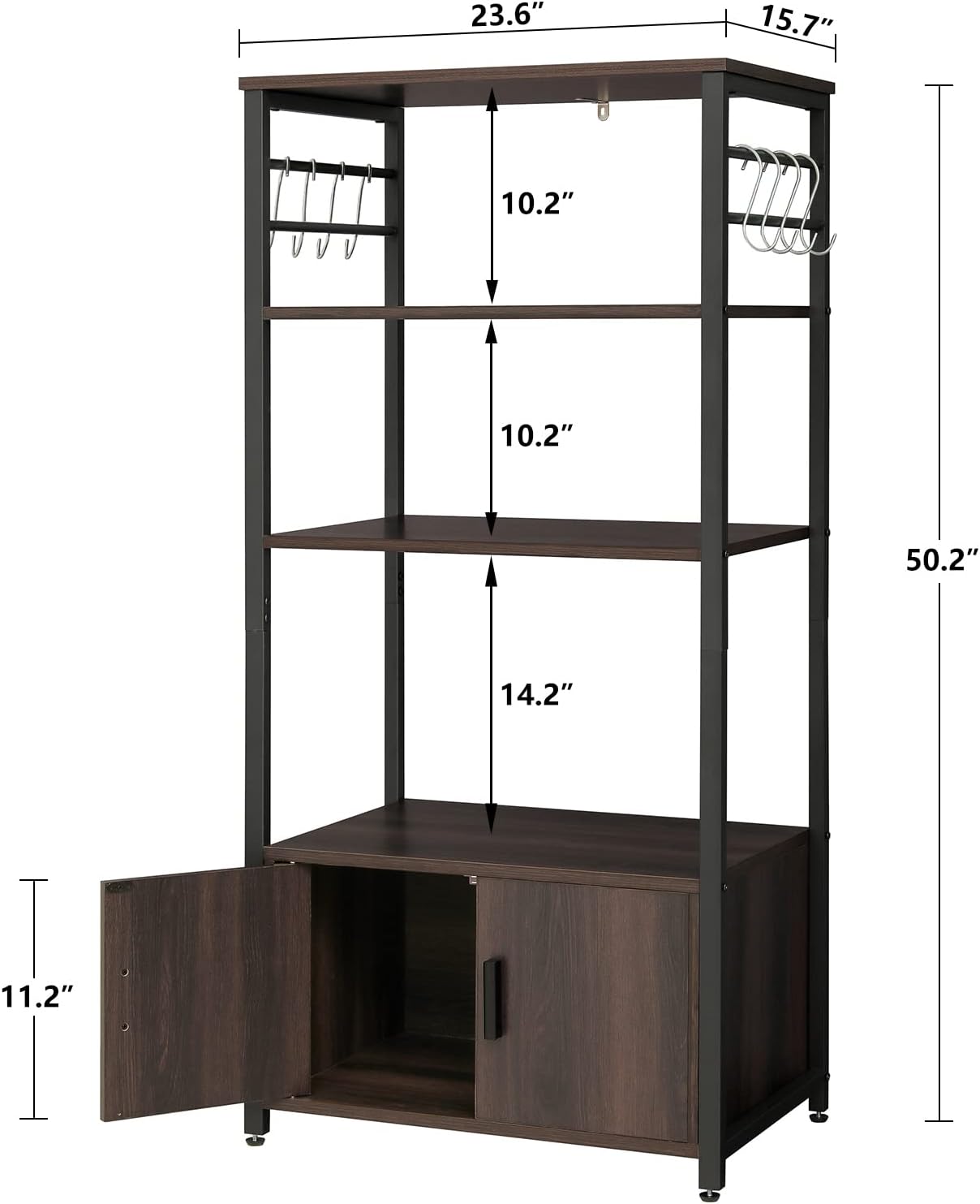 Iwell Living Dining Room Kitchen Microwave Stand Cabinet Utility Storage Shelf Rack