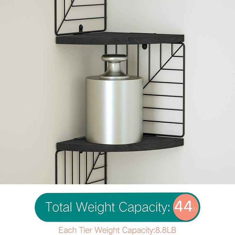 KANKEI Corner Shelf Wall Mount of 5 Tier Floating Shelves Wall Shelves