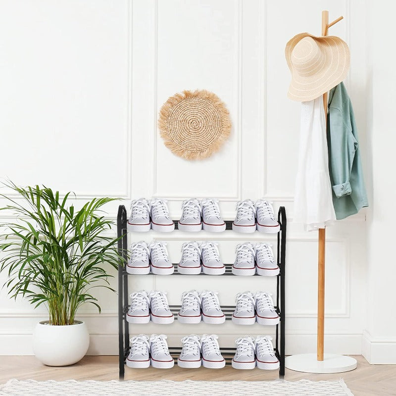 Streamline Metal Shoe Organizer Rack (4 Tier )