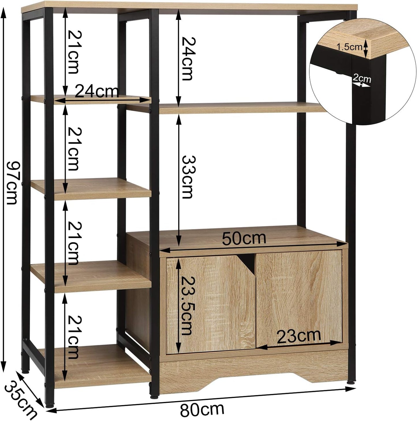 Shei Standing Shelf Drawing Lounge Living Room Bookcase Storage Cabinet Rack