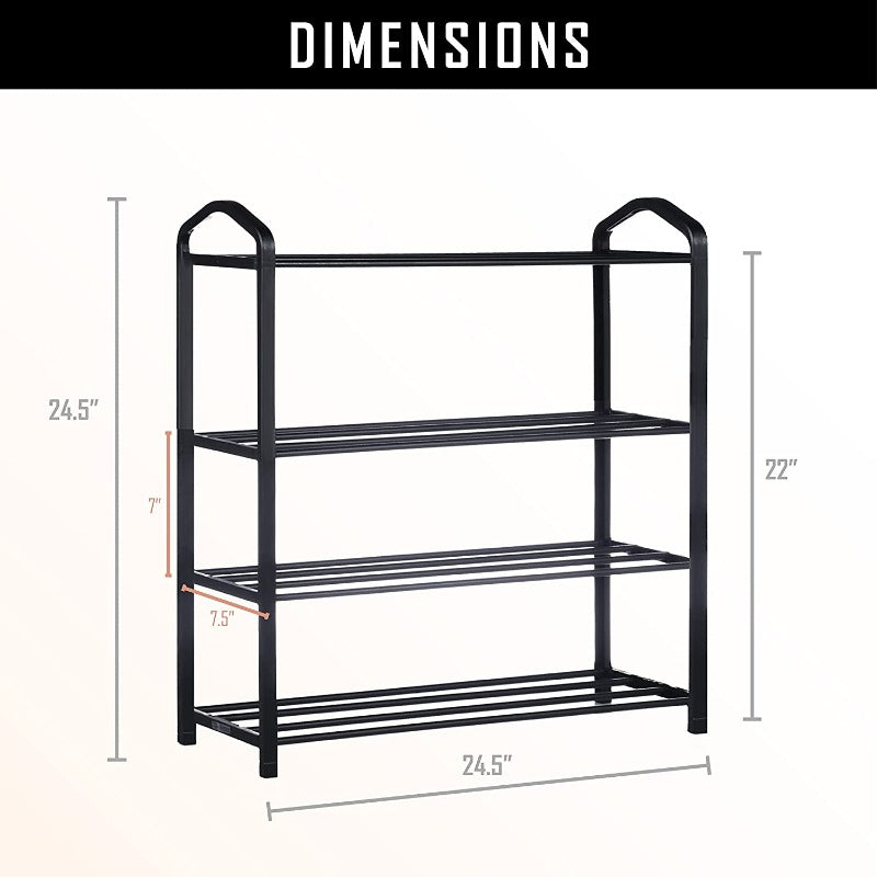Streamline Metal Shoe Organizer Rack (4 Tier )
