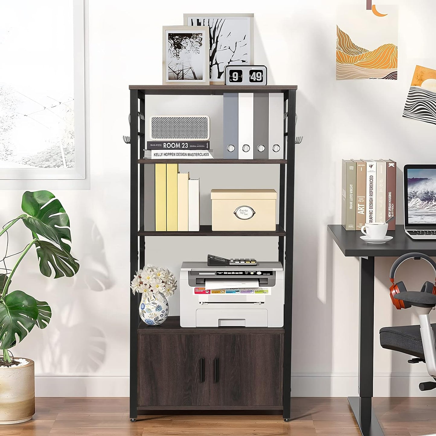 Iwell Living Dining Room Kitchen Microwave Stand Cabinet Utility Storage Shelf Rack