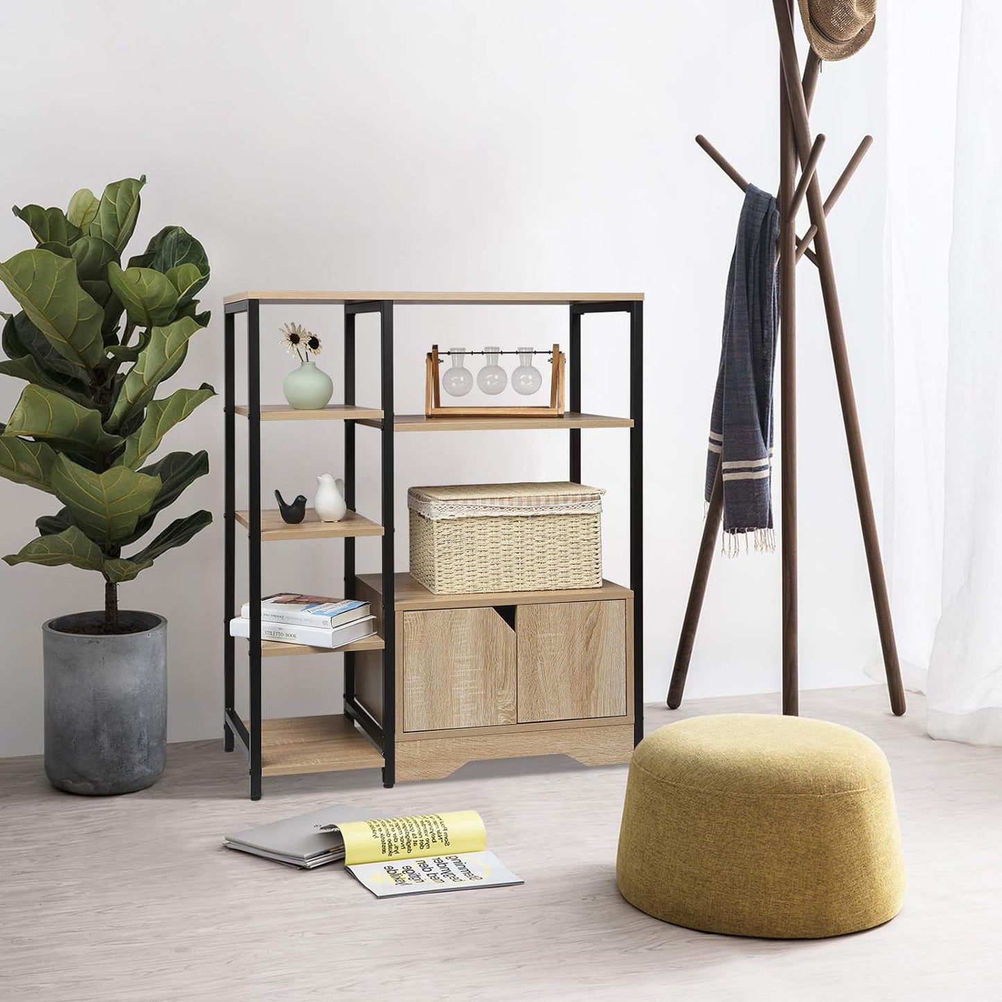 Shei Standing Shelf Drawing Lounge Living Room Bookcase Storage Cabinet Rack