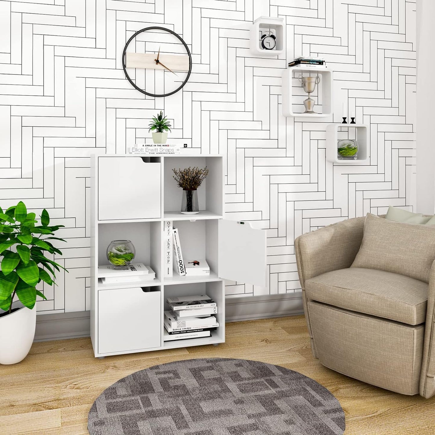 Triad Standing Storage Room Divider Office Cabinet book case Shelf Rack