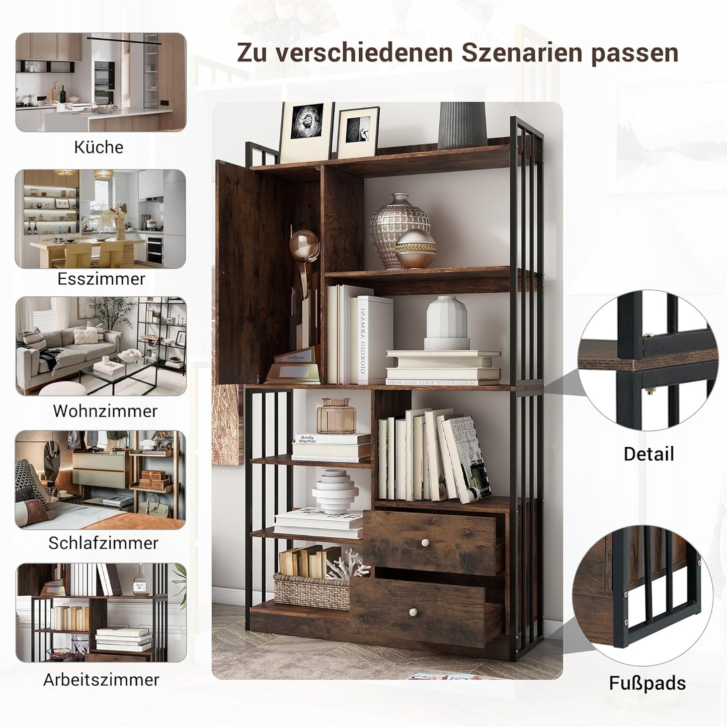 Becag Living Lounge Drawing Room book case Organizer Rack