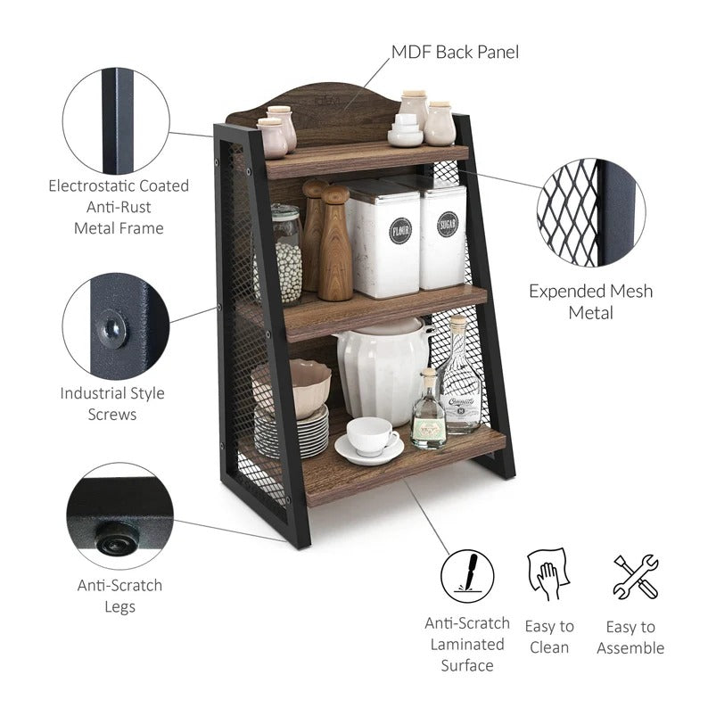 Trestle Modern Spice Coffee Kitchen Organizer Storage Rack