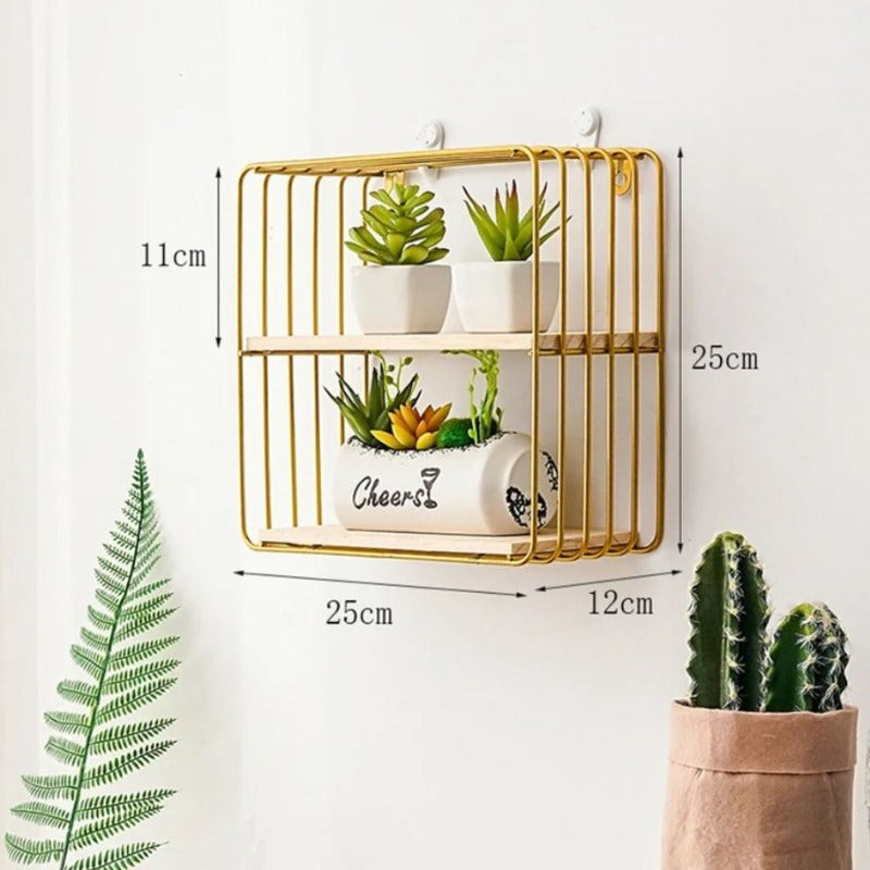 Wall Mounted Lounge Living Drawing Room Floating Metal Frame Shelve Decor