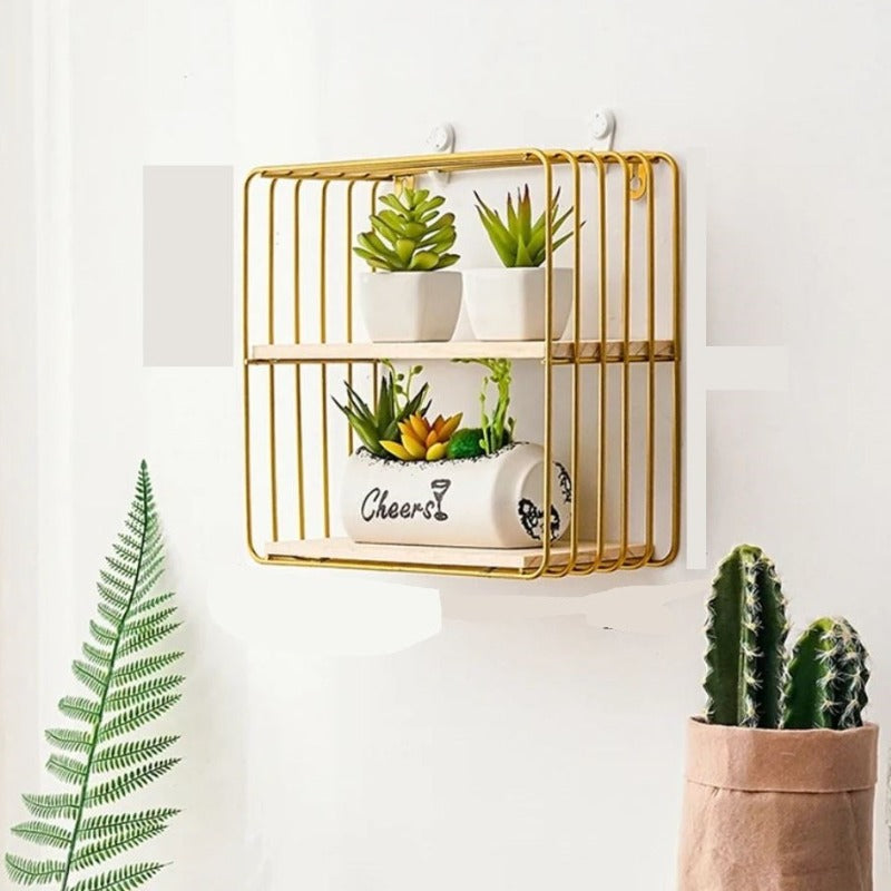 Wall Mounted Lounge Living Drawing Room Floating Metal Frame Shelve Decor