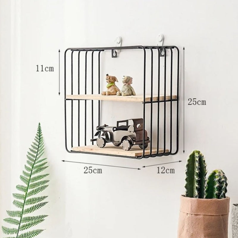 Wall Mounted Lounge Living Drawing Room Floating Metal Frame Shelve Decor