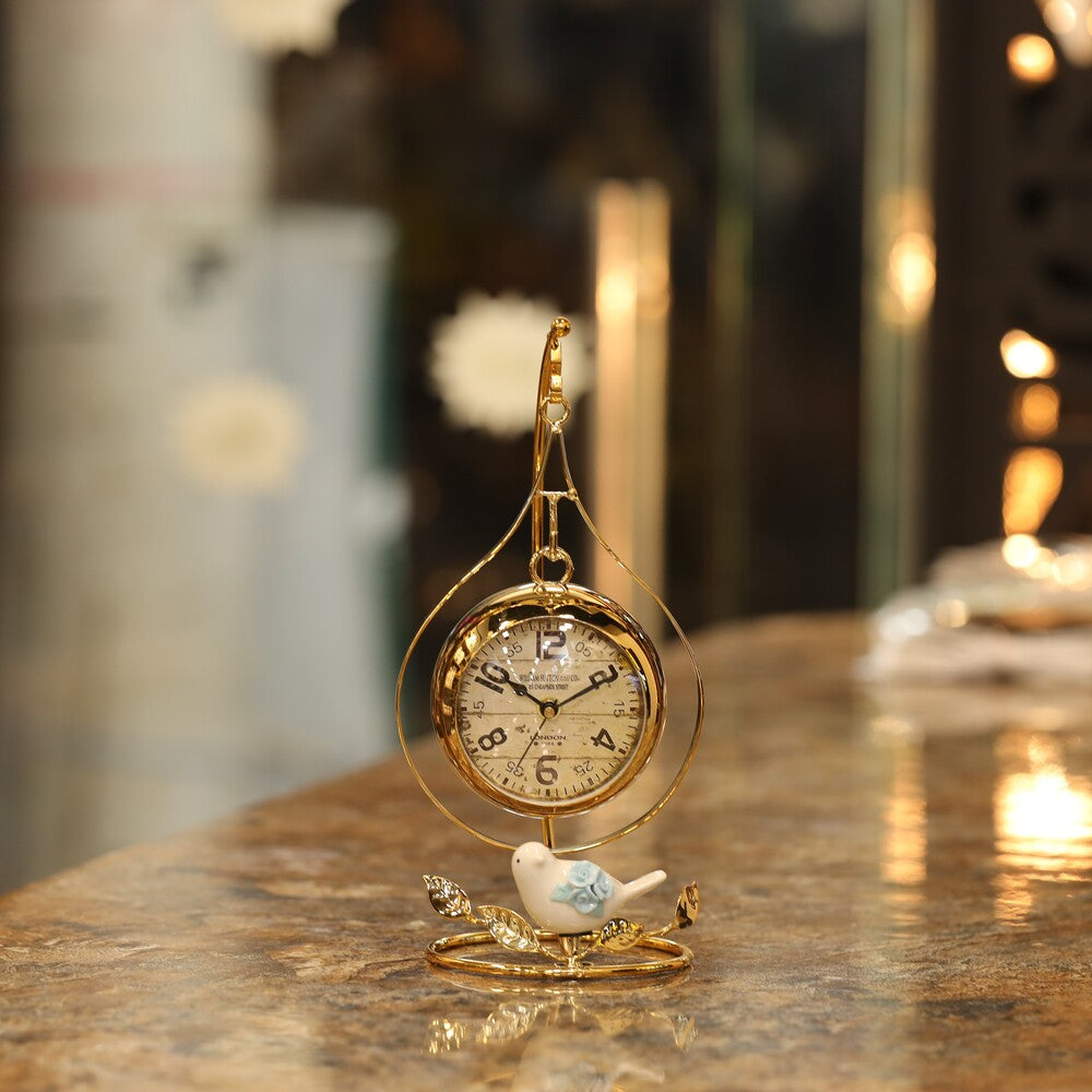 Golden Table Clock-2