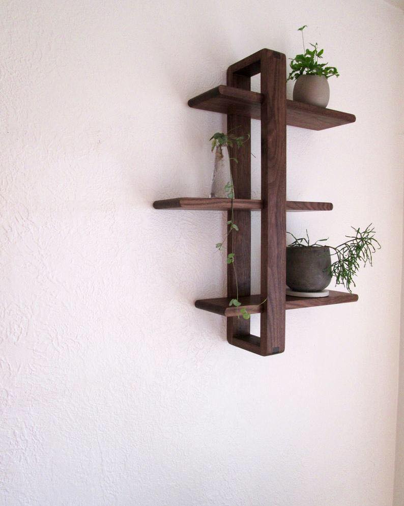 Wall Fitted Vintage Wooden Organizer Rack Shelf Decor