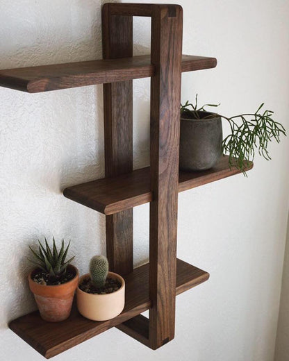 Wall Fitted Vintage Wooden Organizer Rack Shelf Decor