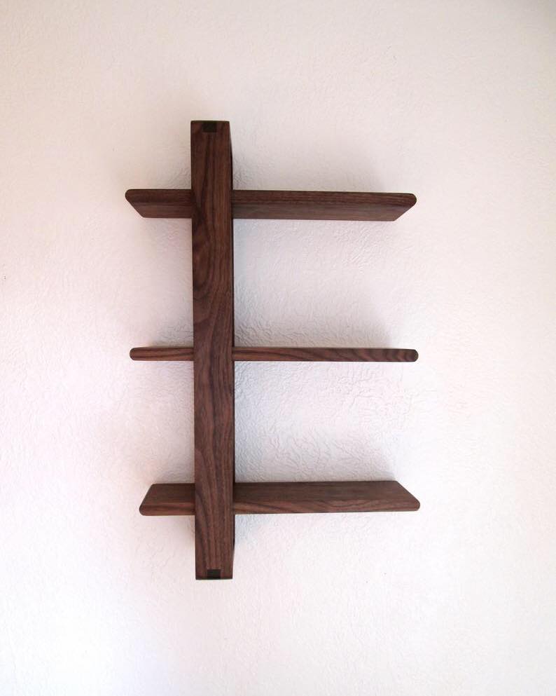 Wall Fitted Vintage Wooden Organizer Rack Shelf Decor