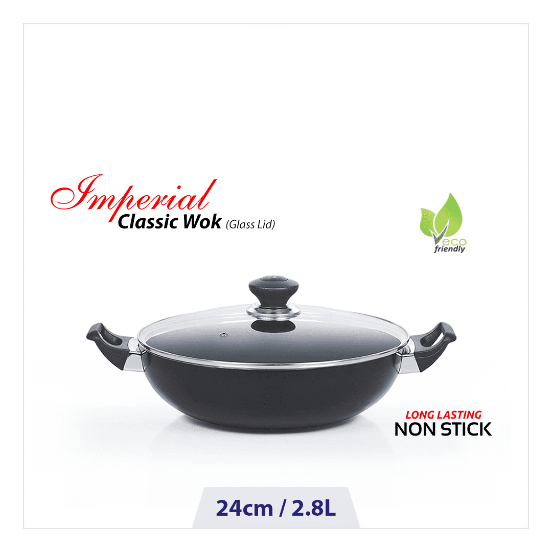 Kitchen King Non-Stick Imperial Classic Wok With Cover