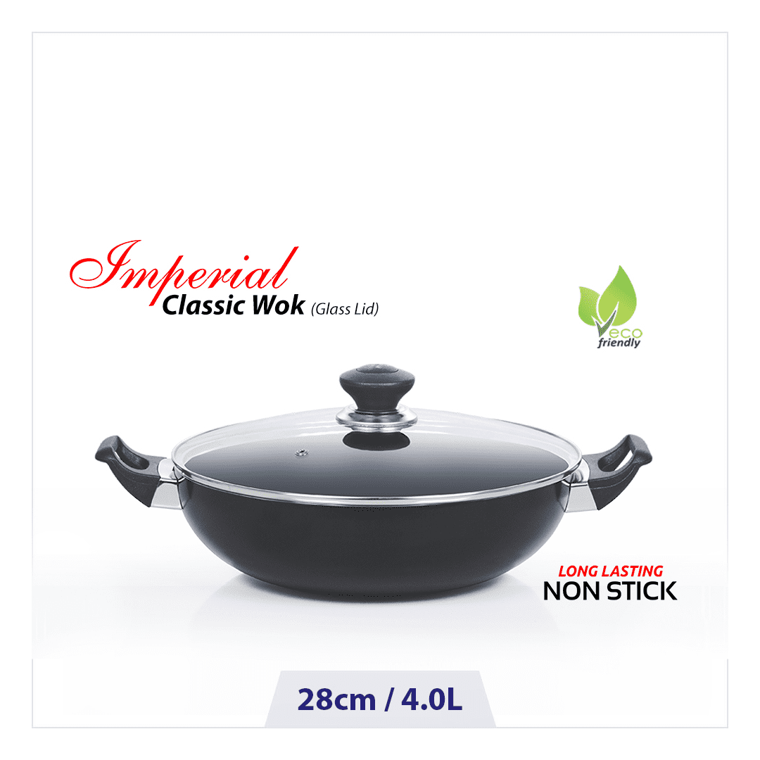 Kitchen King Non-Stick Imperial Classic Wok With Cover