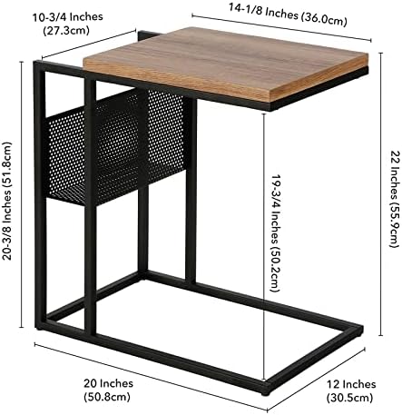 Henn & Hart Blackened Bronze and Rustic Side Table