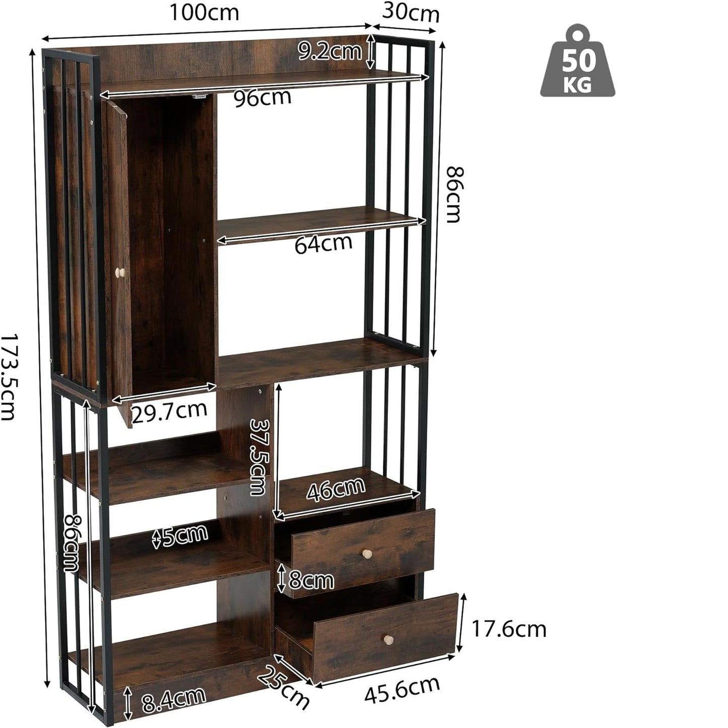 Becag Living Lounge Drawing Room book case Organizer Rack