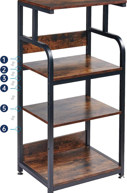 Printer Stand with Adjustable Storage Shelf, Large Tall Printer Table with Wheels