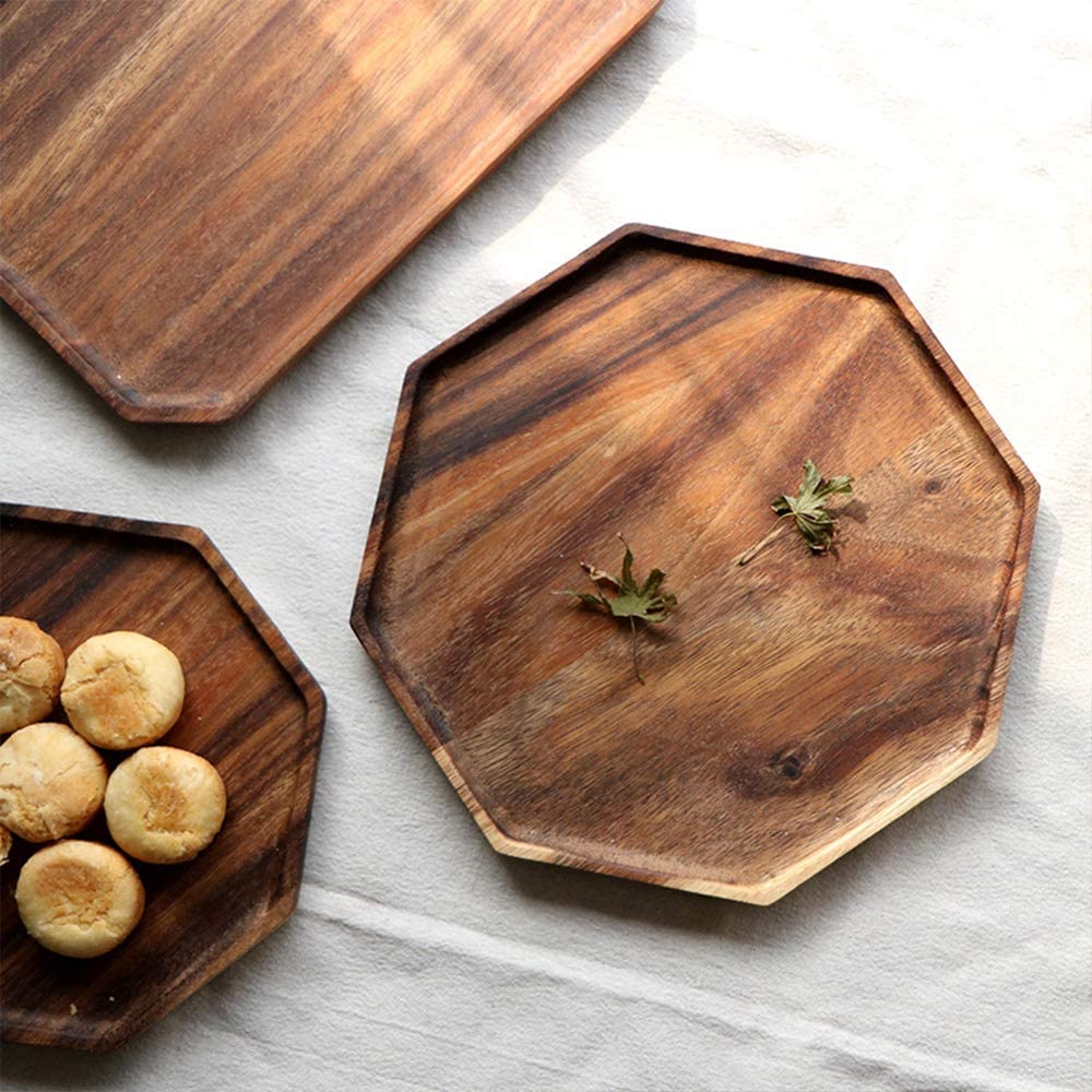 Renawe Octagon Wooden Platter Kitchen Serving Tray