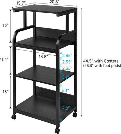 Printer Stand with Adjustable Storage Shelf, Large Tall Printer Table with Wheels