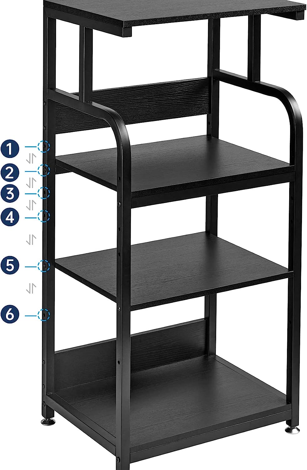 Printer Stand with Adjustable Storage Shelf, Large Tall Printer Table with Wheels