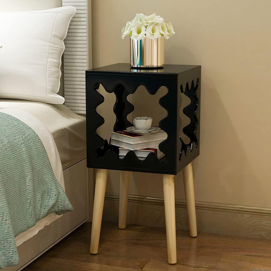 Artistic Square book case Nightstand Side End Table