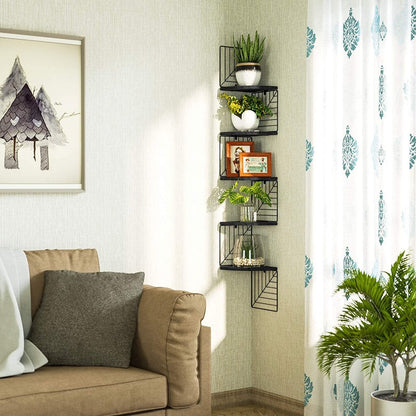 KANKEI Corner Shelf Wall Mount of 5 Tier Floating Shelves Wall Shelves