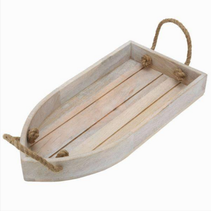 Hang In Boat Solid Wood Kitchen Serving Tray