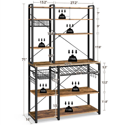 Rashel Wood Standard Baker's Rack with Microwave Compatibility