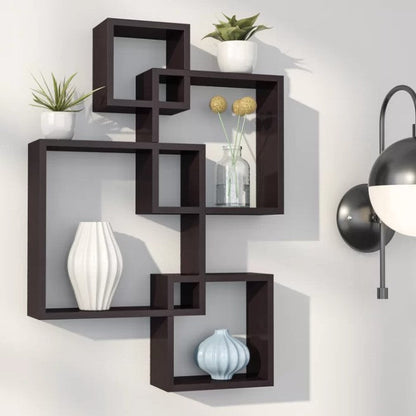 Espresso Square Living Lounge Bedroom Floating Shelf Decor