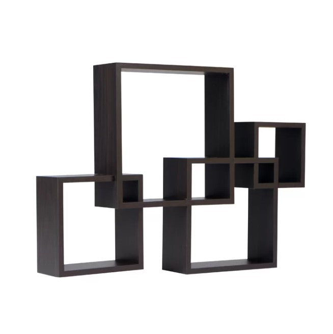 Espresso Square Living Lounge Bedroom Floating Shelf Decor