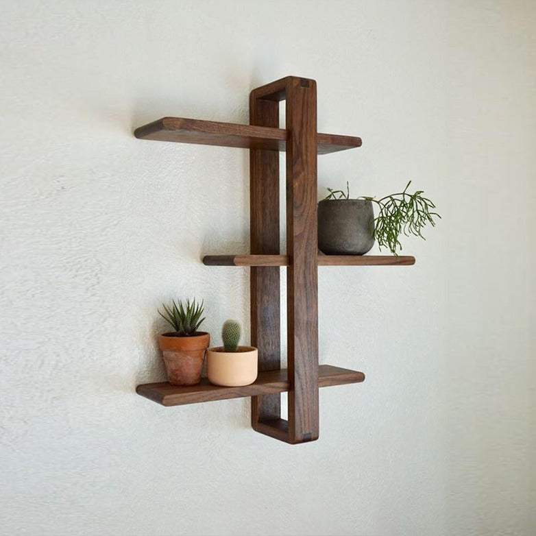 Wall Fitted Vintage Wooden Organizer Rack Shelf Decor