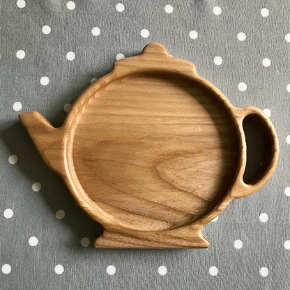 Teapot Wooden Kitchen Serving Tray