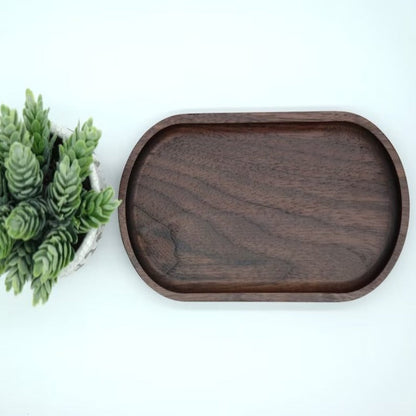 Oval Gazed Wooden Kitchen Serving Tray