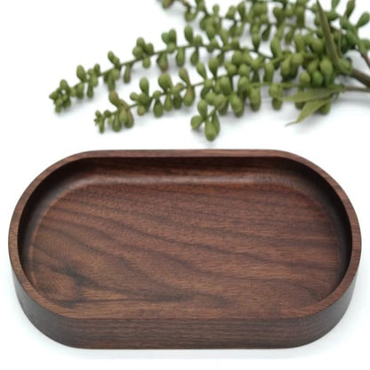 Oval Gazed Wooden Kitchen Serving Tray