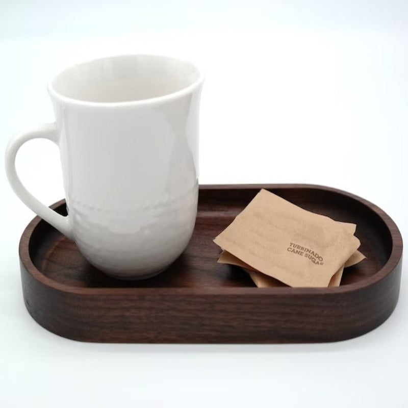 Oval Gazed Wooden Kitchen Serving Tray