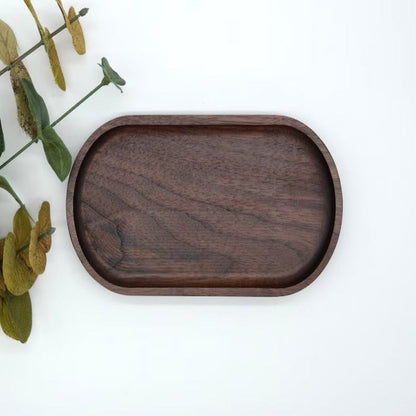 Oval Gazed Wooden Kitchen Serving Tray