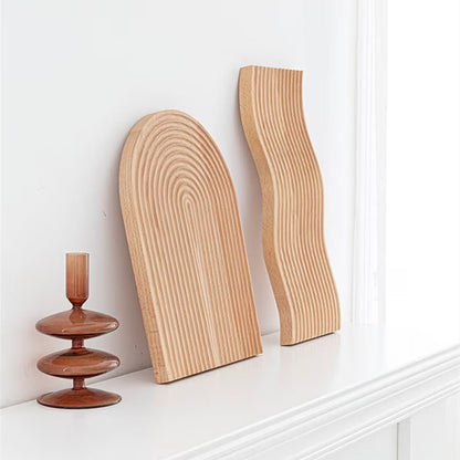 Groove In Wooden Kitchen Serving Home Decor Tray