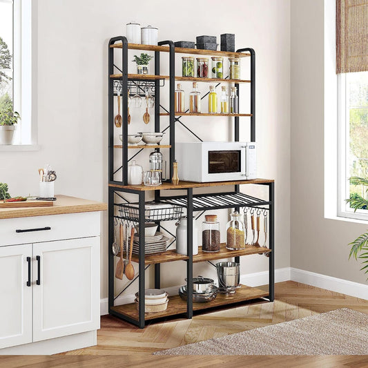 Rashel Wood Standard Baker's Rack with Microwave Compatibility