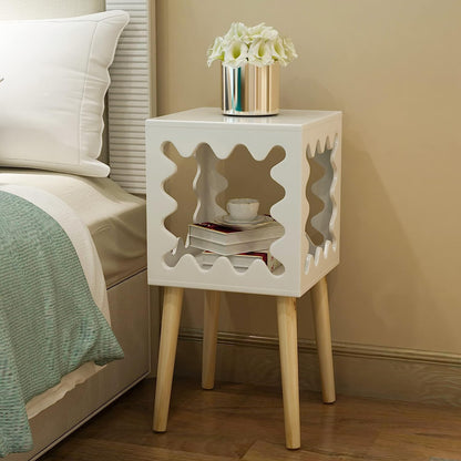 Artistic Square book case Nightstand Side End Table