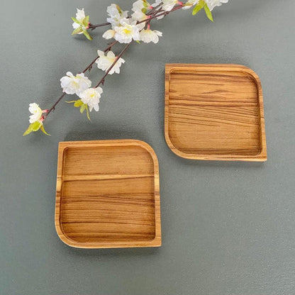 Folio Platters Solid Wood Kitchen Dining Room Serving Coaster Tray