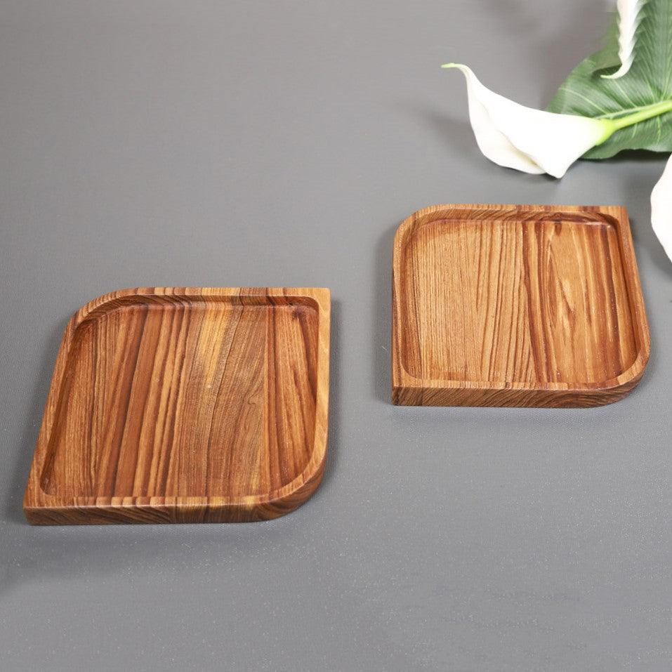 Folio Platters Solid Wood Kitchen Dining Room Serving Coaster Tray