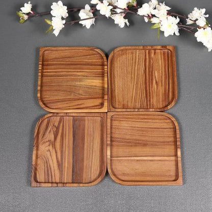 Folio Platters Solid Wood Kitchen Dining Room Serving Coaster Tray