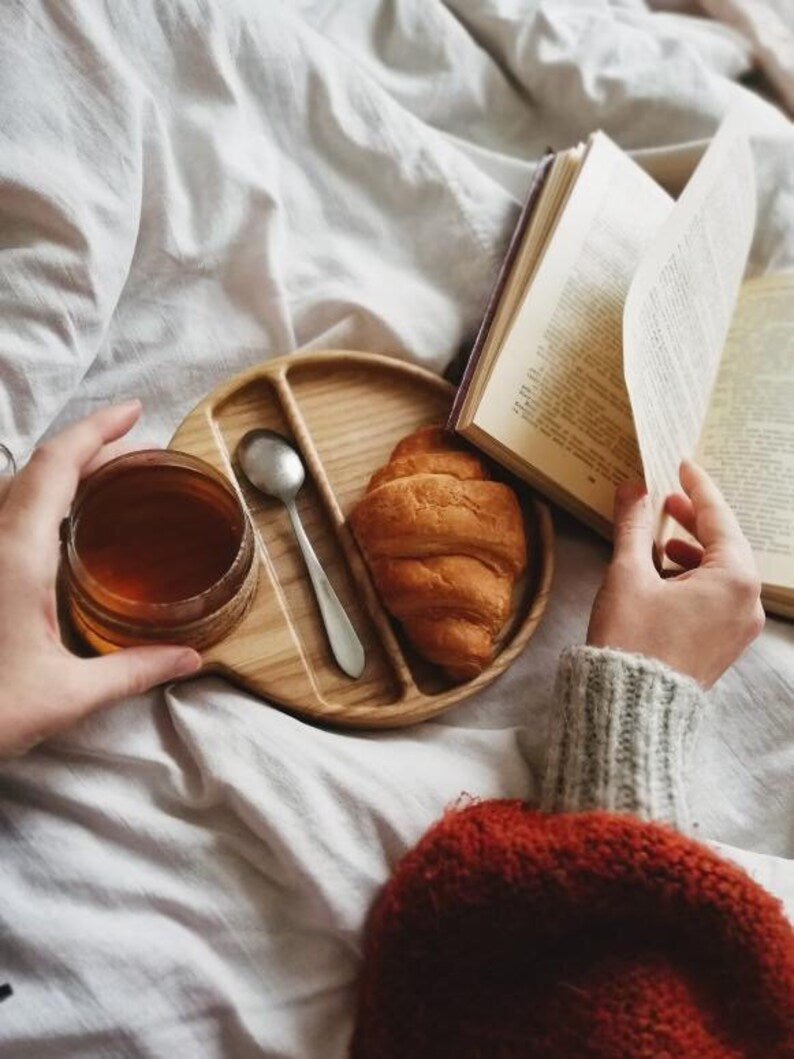 Cup and Spoon Wooden Food Tray