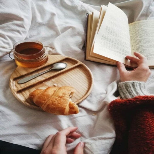 Cup and Spoon Wooden Food Tray