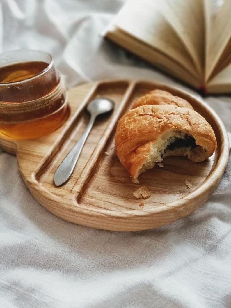 Cup and Spoon Wooden Food Tray