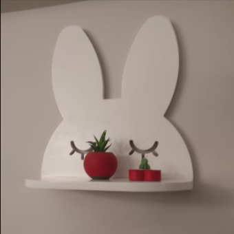 Shy Rabbit Girls Kids Bedroom Floating Organizer Shelf Decor