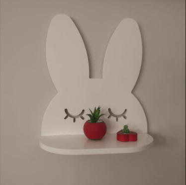 Shy Rabbit Girls Kids Bedroom Floating Organizer Shelf Decor